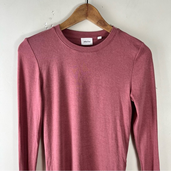 Aritzia Wilfred Free Palermo Longsleeve Rib Size Small In Cinder Pink Crew Neck - Picture 8 of 14